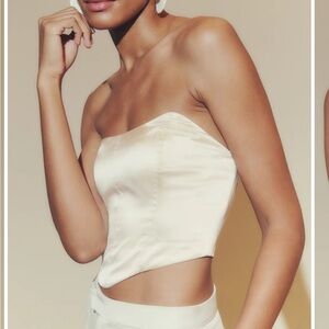Reformation Maia Silk Top in Ivory